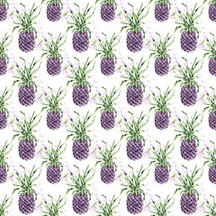 seamless pattern with pineapple. Purple