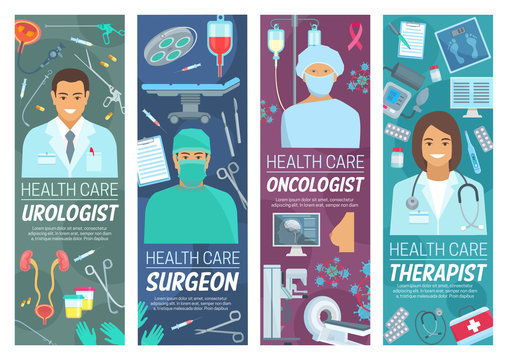 Urologist, surgeon, oncologist, therapist doctors