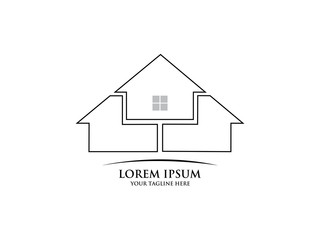 Building property abstract vector logo design template business real estate icon company house identity for corporate symbol concept