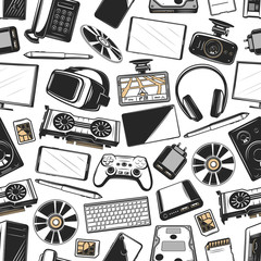 Smart technology devices, vector pattern