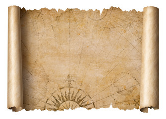 vintage treasure map scroll isolated