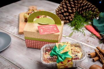 cardboard packed for christmas cake