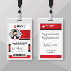 Obraz premium Corporate ID card template with red details