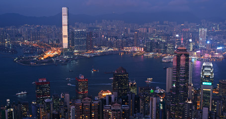 Fototapeta premium Hong kong city at night