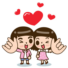 Couple action Hand Love and Heart