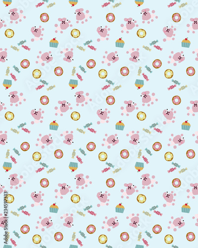 トイプードルの可愛い壁紙 シームレスパターン パリのイメージ Background Wall Mural Backgrou Tomoko Arakawa