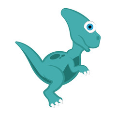 Cute dinosaur cartoon character. Vector illustration design