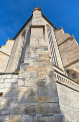 Close-up on the corner of Cathedral and Severi-Church in Erfurt, Thuringia, Germany