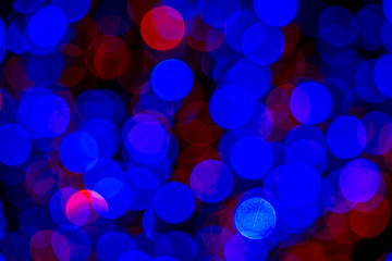 Red and Blue Christmas Lights Bokeh