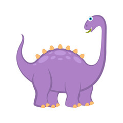 Obraz premium Cute dinosaur cartoon character. Vector illustration design