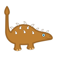 Cute dinosaur cartoon character. Vector illustration design