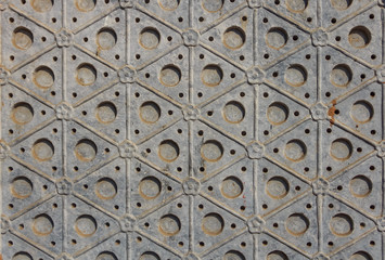Chinese hexagonal pattern on the gate at Buddhist Yong'An (Temple of Everlasting Peace) in Beihai Park Beijing China