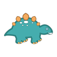 Cute dinosaur cartoon character. Vector illustration design