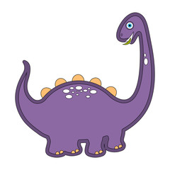 Cute dinosaur cartoon character. Vector illustration design