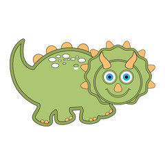 Cute dinosaur cartoon character. Vector illustration design
