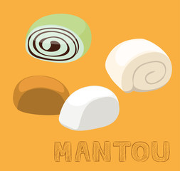 Bread Kind Mantou Vector Illustration