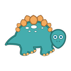 Cute dinosaur cartoon character. Vector illustration design