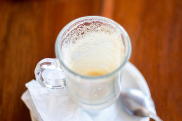 Empty cup of cappuccino