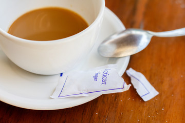 Half drunk cup of coffee