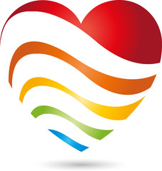 Obraz premium Herz, Farbig, Maler Logo, Icon