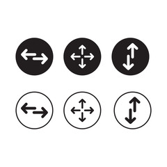 A set of directional arrow vector icons in black and white - great icon set for website navigation