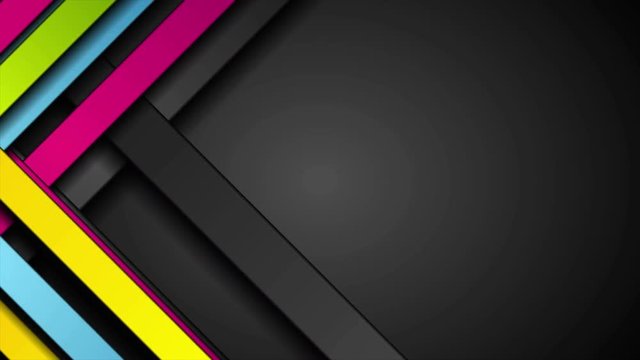 Colorful stripes abstract tech corporate motion graphic design. Seamless looping. Video animation Ultra HD 4K 3840x2160