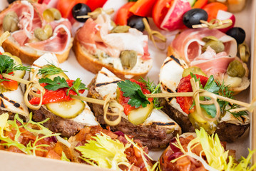 Christmas appetizers in the box