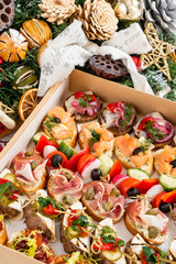 Christmas appetizers in the box