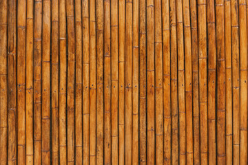 Wooden Bamboo Walls. The arrangement of bamboo.