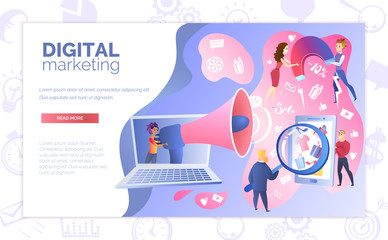 Digital Marketing Service Website Vector Template