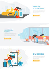 Airline Travel Web Service Site Vector Template