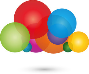 Viele Kreise, Wolke, Farbig, Logo