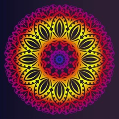 Vector with Mandala pattern. Repeating sample figure and line. Modern Decorative floral color mandala.