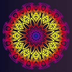 Fototapeta na wymiar Mandala Style Vector Shapes. Decorative Cicle ornament. Floral design