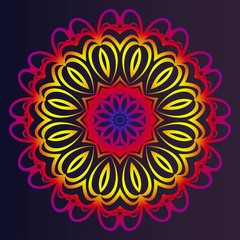 Mandala Style Vector Shapes. Decorative Cicle ornament. Floral design