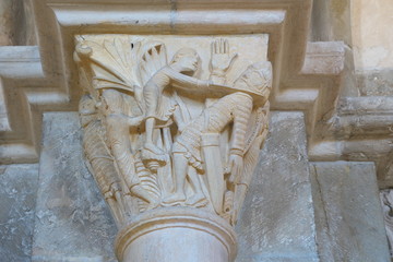 Vezelay, France-October 16, 2018: Interior of Basilica Sainte-Marie-Madeleine in Vezelay