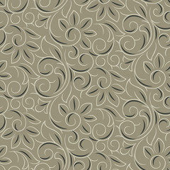 Seamless vector swirly flower pattern