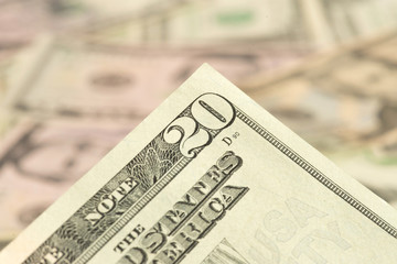 Nahaufnahme von Dollar Geldscheinen
