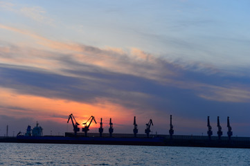 Port crane bridge and bulk carrier