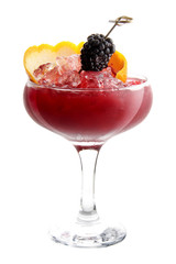 The original fruit cocktail on a white background