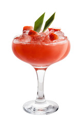 The original fruit cocktail on a white background