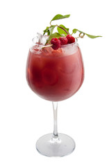 Lemonade raspberry on white background
