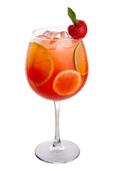 Lemonade strawberry on white background