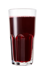 glass of red berries juice isolated on white
