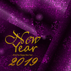 Happy New Year 2019 wishes greeting card template background design