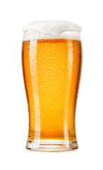 glass of beer isolated on white background