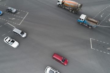 Fototapeta na wymiar Aerial view on intersection