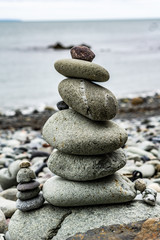 zen stones on the beach