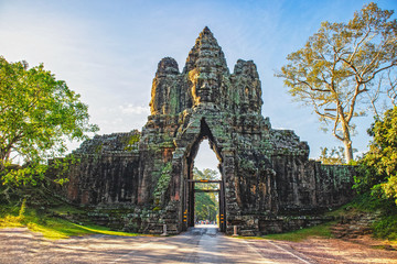 Gate in Angkor Thom Cambodia - obrazy, fototapety, plakaty