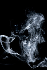 white smoke on black background